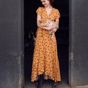 Christy Dawn The Autumn Dress Turmeric Rose Sz Xs